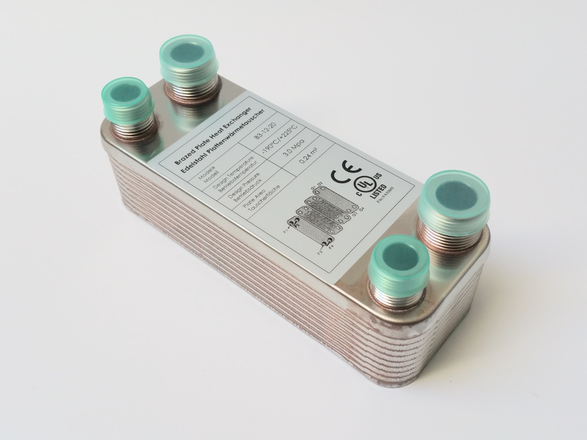 B3-12-30 Plattenwärmetauscher mit 4x3//4 Zoll Anschluss Wärmetauscher Heizung pöl