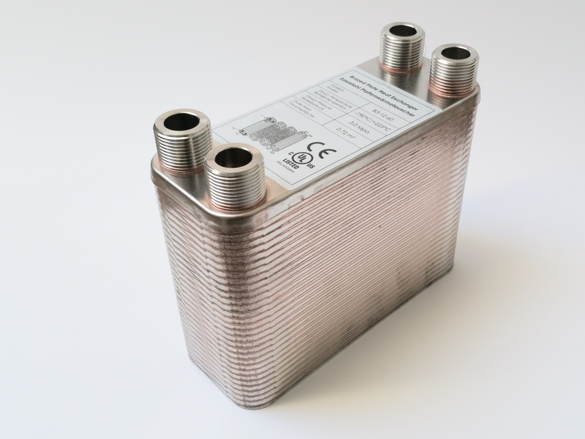 B3-12-60 Edelstahl Plattenwärmetauscher 4x3//4/" Anschlüsse Solar Heizung bis130KW